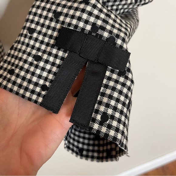Talbots Wool Blend Gingham Polka Dot Ankle Pants Black White Size 10 - Picture 10 of 10